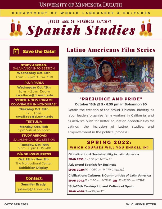WLC Spanish Studies Newsletter October 2021
