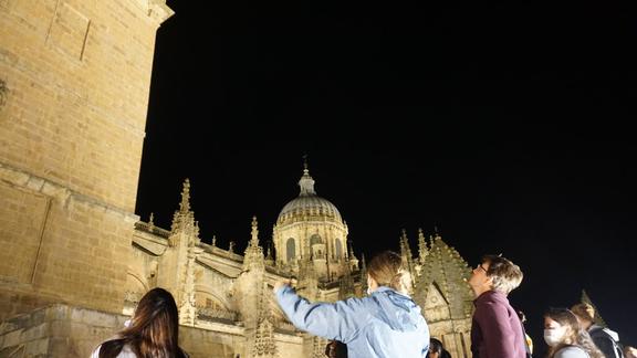 A night time visit to the medieval Leronimus tower of the Old Cathedral in Salamanca