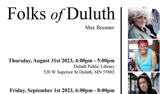 headshots of Duluthians along with dates for exhibition