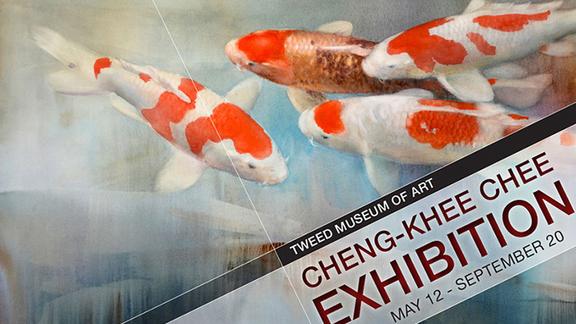 Coy fish painting with exhibition info 