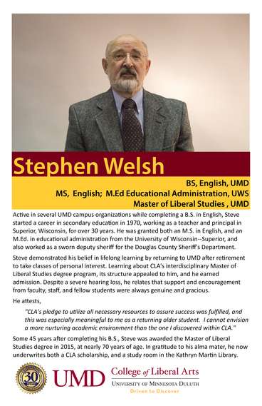 Stephen Welsh alumni