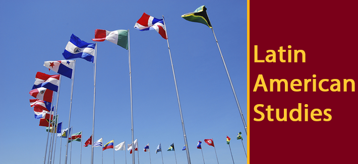 Image of Many flag poles with flags of Latin American Nations -Latin American 