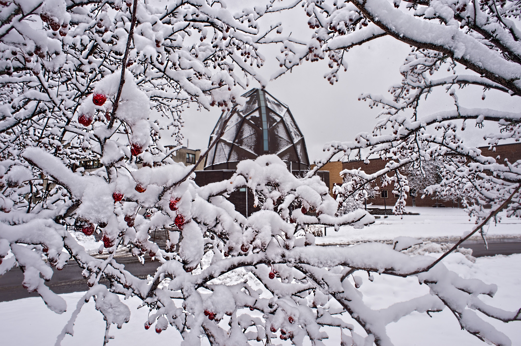 Weber Music Hall in snow